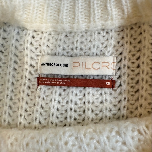 Women’s ANTHROPOLOGIE PILCRO Devenne Pointelle Knit Sweater oversized Size Small - Picture 6 of 9